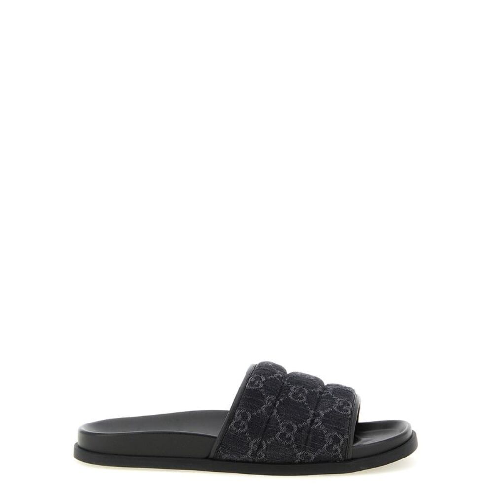 Gucci Men Gg Denim Slides